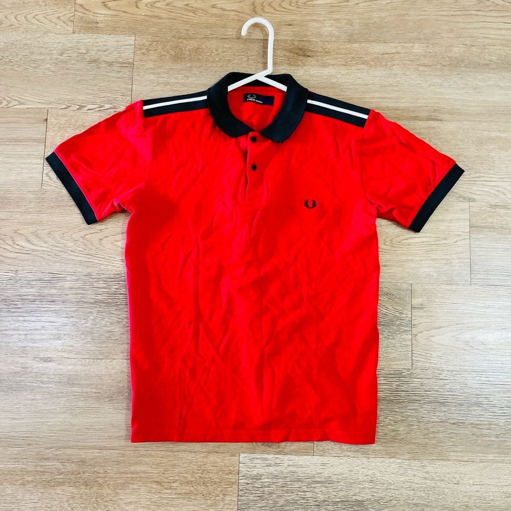 Fred Perry Red Polo with Black Accents